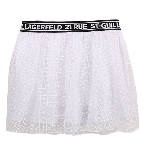 Karl Lagerfeld Nederdel - Organic Vision - Hvid m. Logoer - 8 år (128) - Karl Lagerfeld Nederdel