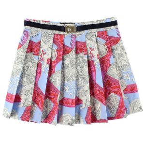 Young Versace Nederdel - Lyseblå m. Rød/Hvid Print - 6 år (116) - Versace Nederdel