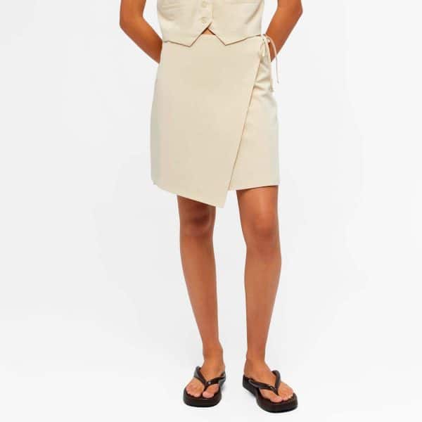 Object - Objcecilie mw wrap skirt - Nederdele - Hvid - 34